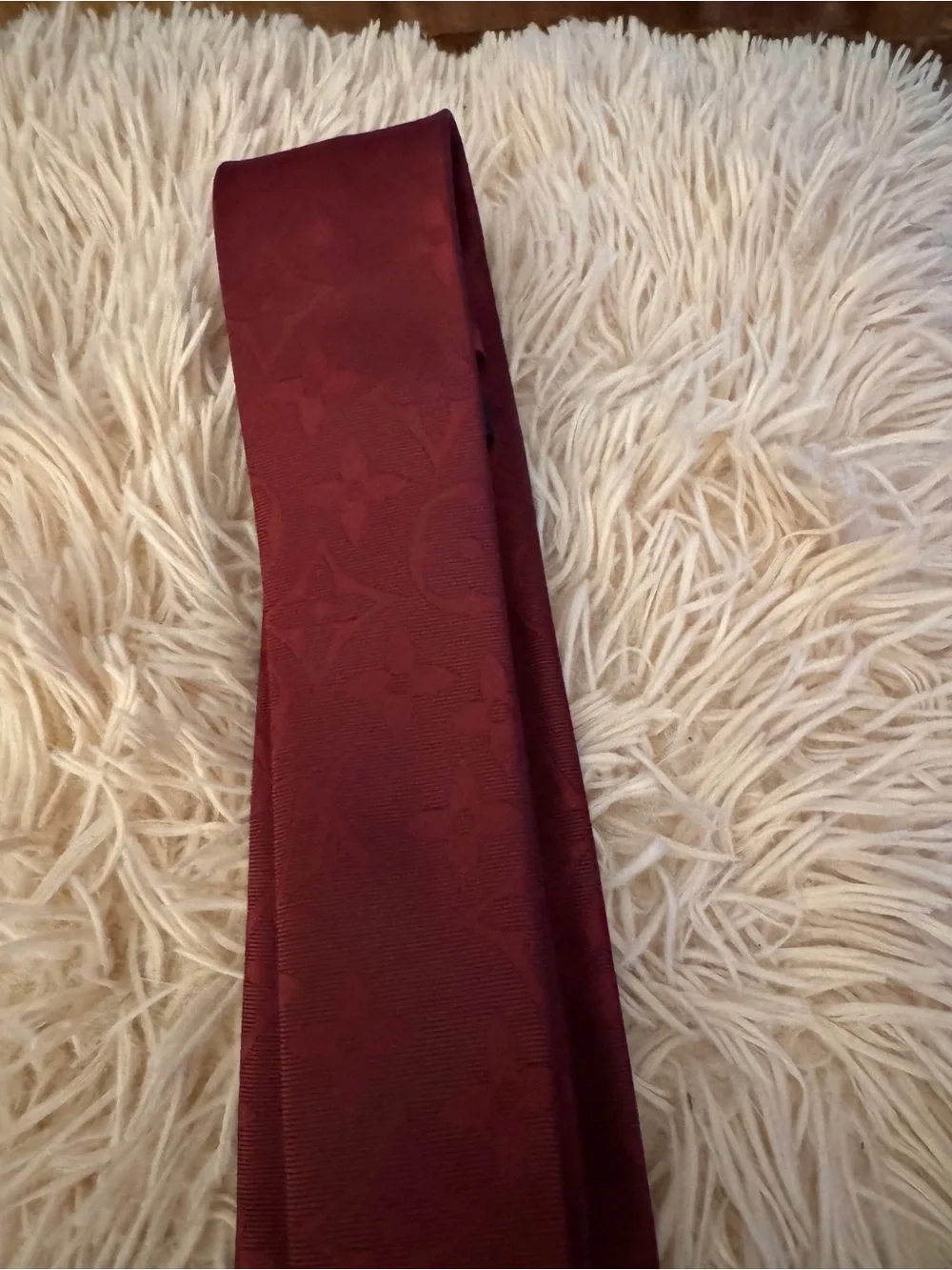 Louis Vuitton Men's Burgundy Monogram Jacquard Tie